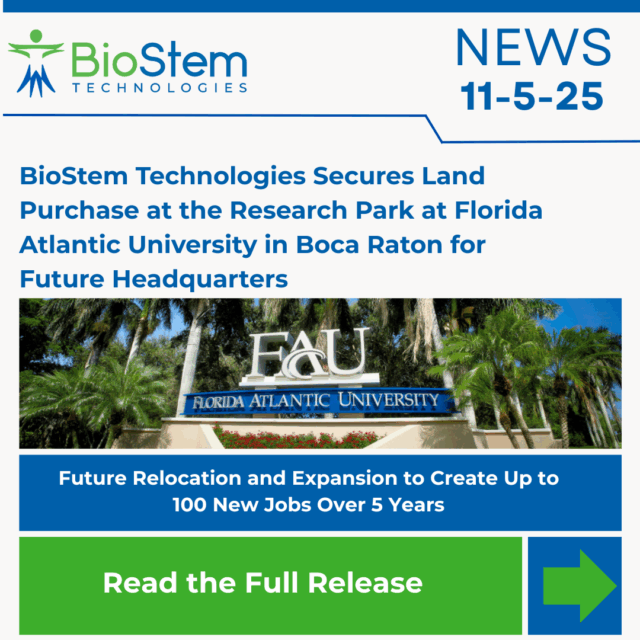 BioStem to build headquarters at FAU in Boca